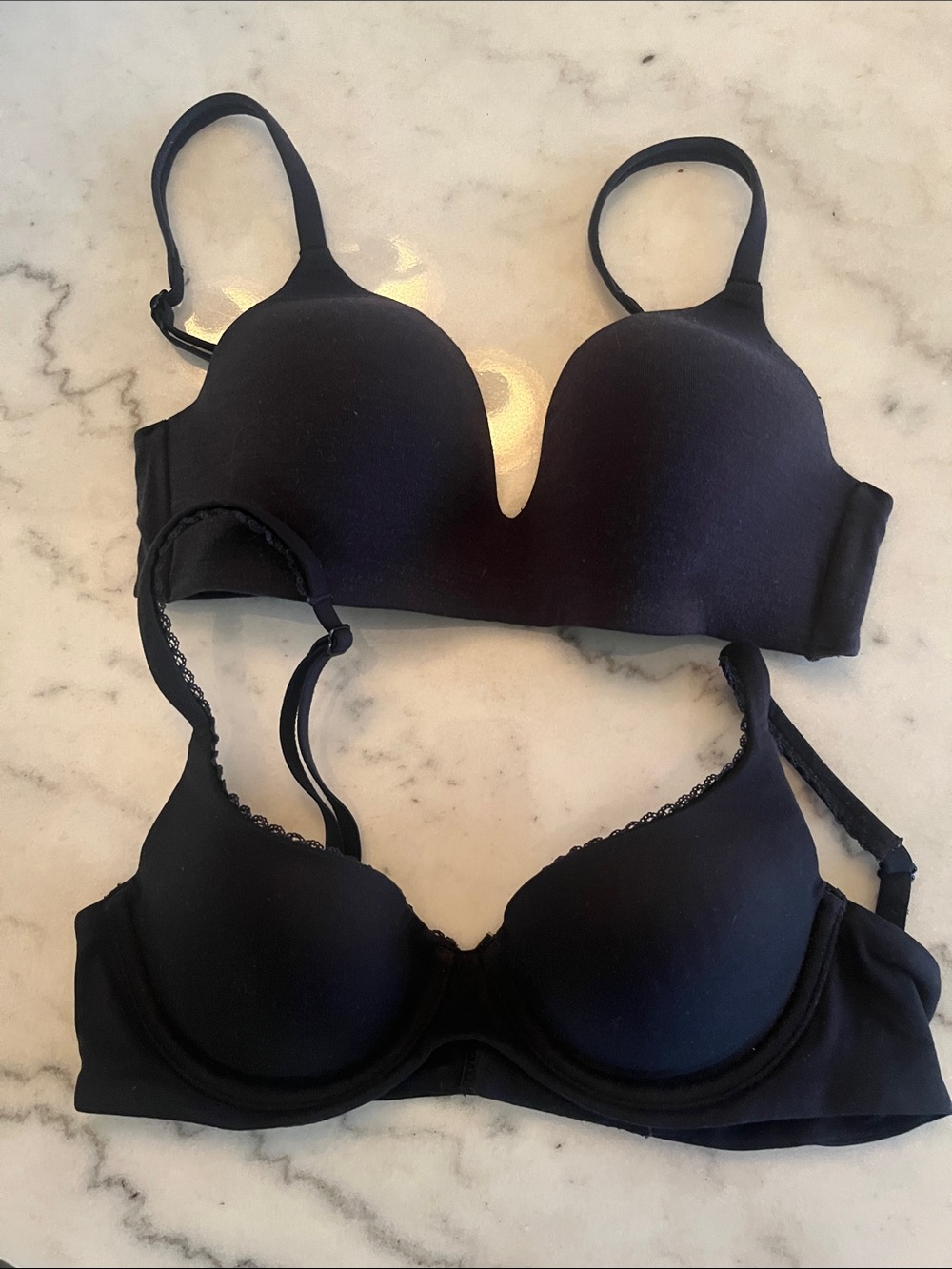 Victoria's Secret Black Smooth T-Shirt Bras Duo